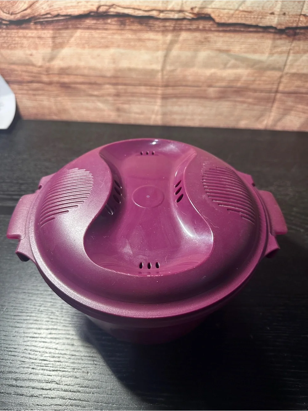 Tupperware Microwave rice cooker steamer purple 3 piece set